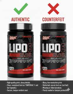 تفاوت Lipo-6 Black اصل و تقلبی